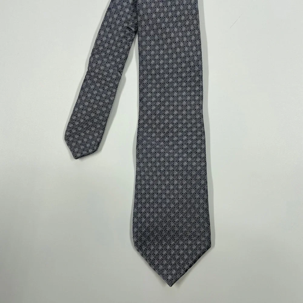 Arrow Grey Blue Geometric Diamond Silk Necktie Mens One Size